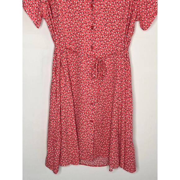 Rolla's Milla Short Sleeve Mini Tulips Swing Dress Coral/White Women's Size XL - Picture 5 of 14